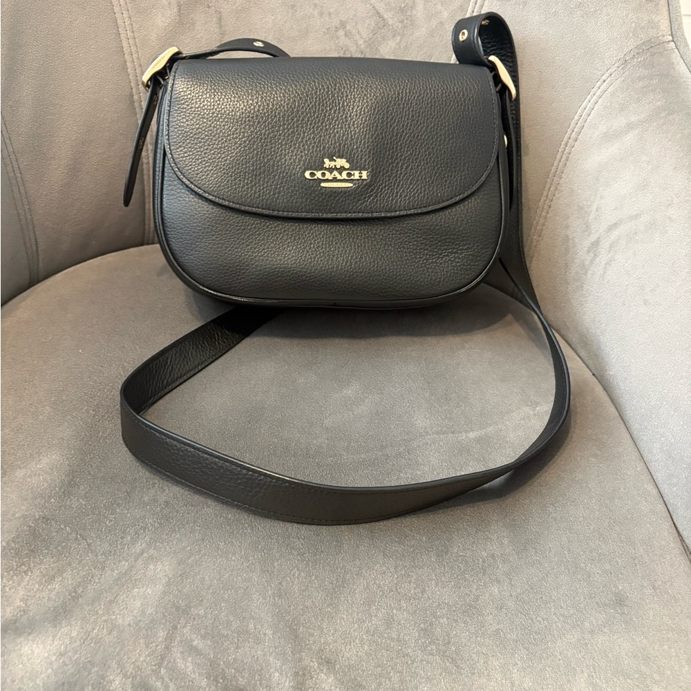 Coach Black Pebbled Leather Crossbody Bag